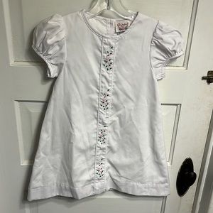 White embroidered dress. Size 5. The Smocking Place.